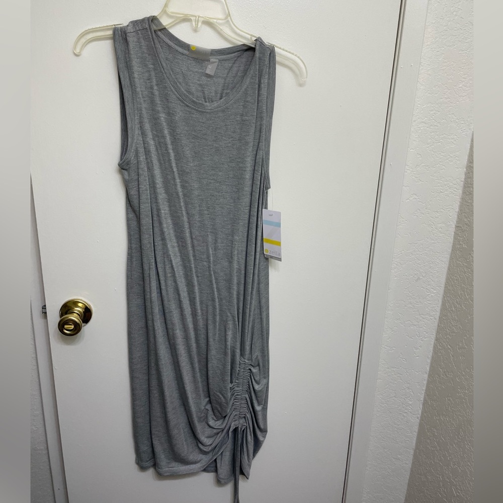 Fitted Rushed Grey Dress